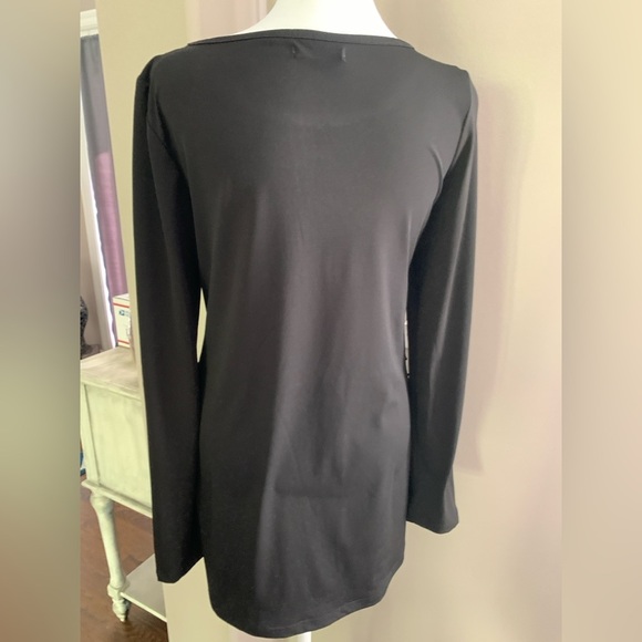 Maurices Small Sequin Sparkling Black Long Sleeve Top Preloved - Picture 4 of 4